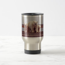 Polar Bear Female with Young Mugs