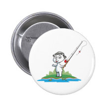 Polar Bear Fishing Button