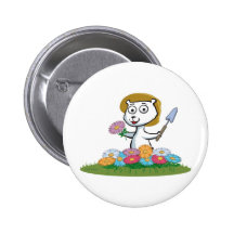 Polar Bear Flower Gardener Pin