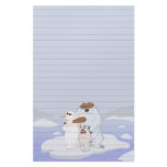 Polar Bear Gang on Ice Stationery (Ruled)