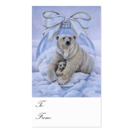 Polar Bear Gift Tags Business Card Template (front side)