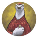Polar Bear Graduate Sticker Red by ChesterVonFluffy Polar Bear Graduate Sticker Red