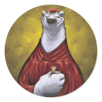Polar Bear Graduate Sticker Red