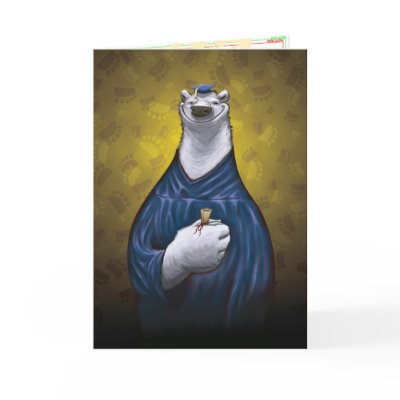 Polar Bear Graduation Card Blue by ChesterVonFluffy