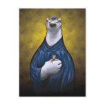 Polar Bear Graduation Post Card Blue