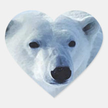 Polar Bear Heart Sticker