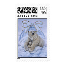 Polar Bear Holiday Stamp