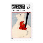 Polar Bear Hug downHill Cross-country Skiing Stamp