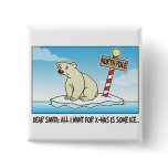 Polar Bear Ice Christmas buttons