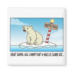 Polar Bear Ice Christmas magnets