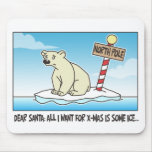 Polar Bear Ice Christmas mousepads