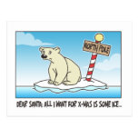 Polar Bear Ice Christmas Post Cards