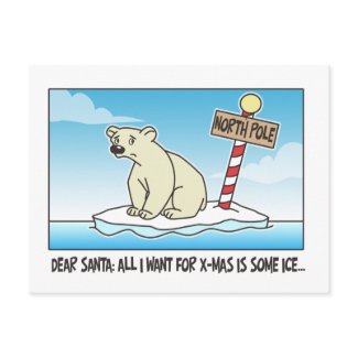 Polar Bear Ice Christmas postcard