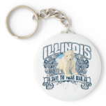 Polar Bear Illinois Keychains
