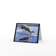 Polar Bear Leap Note Card card