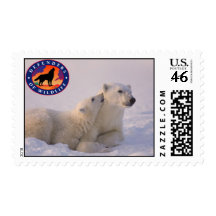 Polar Bear Mom and Cub Postage Stamps