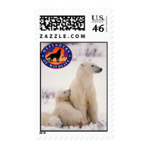 Polar Bear Mom and Cubs postage