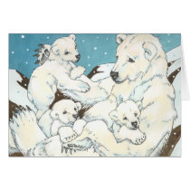 Polar Bear Mother and Cubs cards
