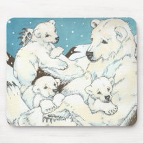 Polar Bear Mother and Cubs mousepads