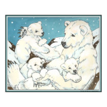 Polar Bear Mother and Cubs posters