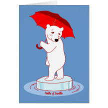 Polar Bear needs an Umbrella Doodle Art Card