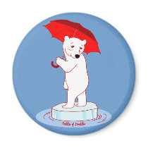 Polar Bear needs an Umbrella Doodle Art Magnet by oodlesdoodles Polar Bear needs an Umbrella Doodle Art Magnet