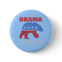 Polar Bear Obama Biden '08 Button Pin by SideSplitters Polar Bear Obama Biden '08 Button Pin