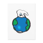 polar bear on earth post card
