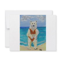 Polar Bear on Vacation invitations by Flags1 Polar Bear on Vacation invitations