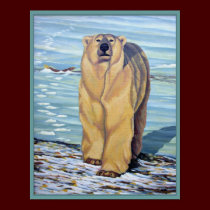 Polar Bear Painting Poster  Wildlife Home Decor posters