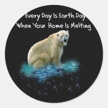 Polar Bear Round Stickers