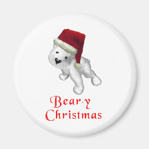 Polar Bear Santa Refrigerator Magnets