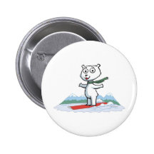 Polar Bear Snowboarding Buttons