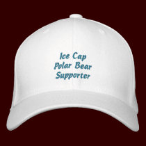 Polar Bear Supporter Fun Embroidered Ice Cap embroidered hats