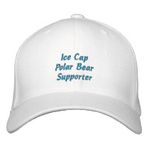 Polar Bear Supporter Fun Embroidered Ice Cap Baseball Cap