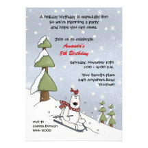 Polar Bear Winter Birthday Invitation