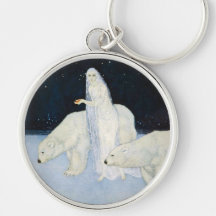Polar Bear Winter Magic Keychain - Edmund Dulac