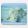 Polar bear with cub mouse pads