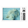 Polar bear with cub postage
