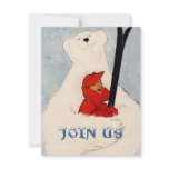 POLAR BEAR WOMAN'S SKIING BIRTHDAY PARTY INVITE