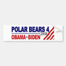 Polar Bears 4 Obama Biden 2008 Bumper Stickers