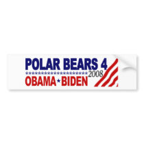 Polar Bears 4 Obama Biden 2008 bumper stickers