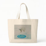 Polar bears alone canvas bag