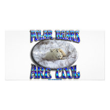 POLAR BEARS ARE COOL_MAMA WITH BABIES PHOTO GREETING CARD