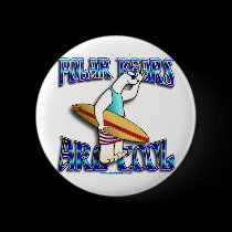 POLAR BEARS ARE COOL _ SURFER BEAR buttons