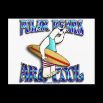 POLAR BEARS ARE COOL _ SURFER BEAR postcards