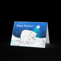 Polar Bears Being Cute Card cards