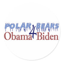 Polar Bears for Obama Biden 2008 stickers by worldsfair Polar Bears for Obama Biden 2008 stickers