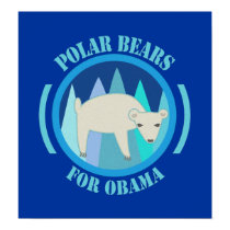 Polar Bears for Obama Poster