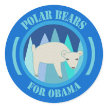 Polar Bears for Obama Stickers